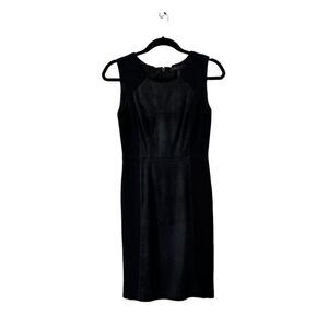BCBGMaxAzria Kellen Sheath Dress Suede Panel Sleeveless Black Women’s Size 0